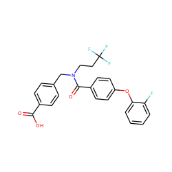 O=C(O)c1ccc(CN(CCC(F)(F)F)C(=O)c2ccc(Oc3ccccc3F)cc2)cc1 ZINC001772633510