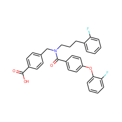 O=C(O)c1ccc(CN(CCCc2ccccc2F)C(=O)c2ccc(Oc3ccccc3F)cc2)cc1 ZINC001772623445