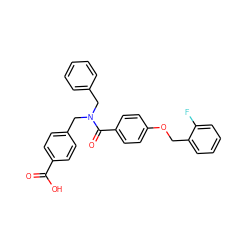 O=C(O)c1ccc(CN(Cc2ccccc2)C(=O)c2ccc(OCc3ccccc3F)cc2)cc1 ZINC001772616262