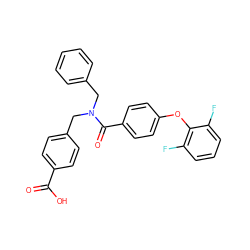 O=C(O)c1ccc(CN(Cc2ccccc2)C(=O)c2ccc(Oc3c(F)cccc3F)cc2)cc1 ZINC000584598403