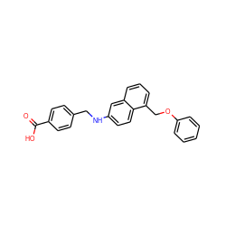 O=C(O)c1ccc(CNc2ccc3c(COc4ccccc4)cccc3c2)cc1 ZINC000013560101