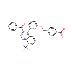 O=C(O)c1ccc(COc2cccc(-c3c(C(=O)c4ccccc4)cnc4c(C(F)(F)F)cccc34)c2)cc1 ZINC000014972469