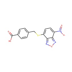 O=C(O)c1ccc(CSc2ccc([N+](=O)[O-])c3nonc23)cc1 ZINC000299837508