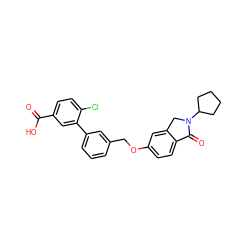 O=C(O)c1ccc(Cl)c(-c2cccc(COc3ccc4c(c3)CN(C3CCCC3)C4=O)c2)c1 ZINC000095576927