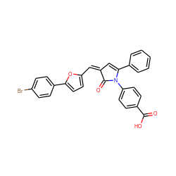 O=C(O)c1ccc(N2C(=O)/C(=C\c3ccc(-c4ccc(Br)cc4)o3)C=C2c2ccccc2)cc1 ZINC000002059087