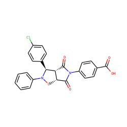 O=C(O)c1ccc(N2C(=O)[C@@H]3[C@@H](ON(c4ccccc4)[C@H]3c3ccc(Cl)cc3)C2=O)cc1 ZINC000084671688