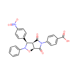 O=C(O)c1ccc(N2C(=O)[C@H]3ON(c4ccccc4)[C@@H](c4ccc([N+](=O)[O-])cc4)[C@H]3C2=O)cc1 ZINC000084713936