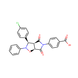 O=C(O)c1ccc(N2C(=O)[C@H]3ON(c4ccccc4)[C@@H](c4ccc(Cl)cc4)[C@H]3C2=O)cc1 ZINC000101521170