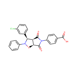 O=C(O)c1ccc(N2C(=O)[C@H]3ON(c4ccccc4)[C@@H](c4cccc(Cl)c4)[C@H]3C2=O)cc1 ZINC000084671687