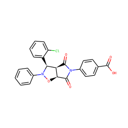 O=C(O)c1ccc(N2C(=O)[C@H]3ON(c4ccccc4)[C@@H](c4ccccc4Cl)[C@H]3C2=O)cc1 ZINC000101521186