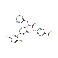 O=C(O)c1ccc(NC(=O)[C@@H](Cc2cccnc2)n2ccc(-c3cc(Cl)ccc3Br)cc2=O)cc1 ZINC001772648973