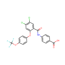 O=C(O)c1ccc(NC(=O)c2cc(Cl)c(Cl)cc2Oc2ccc(OC(F)(F)F)cc2)cc1 ZINC000143196505