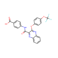 O=C(O)c1ccc(NC(=O)c2nc3ccccc3nc2Oc2ccc(OC(F)(F)F)cc2)cc1 ZINC000143175594