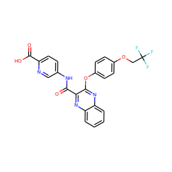 O=C(O)c1ccc(NC(=O)c2nc3ccccc3nc2Oc2ccc(OCC(F)(F)F)cc2)cn1 ZINC000143171815