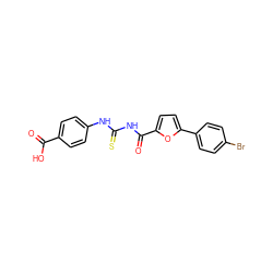 O=C(O)c1ccc(NC(=S)NC(=O)c2ccc(-c3ccc(Br)cc3)o2)cc1 ZINC000009015888