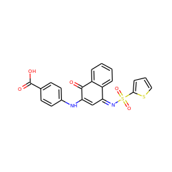 O=C(O)c1ccc(NC2=C/C(=N/S(=O)(=O)c3cccs3)c3ccccc3C2=O)cc1 ZINC000100610914