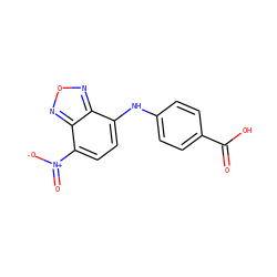 O=C(O)c1ccc(Nc2ccc([N+](=O)[O-])c3nonc23)cc1 ZINC000003879016