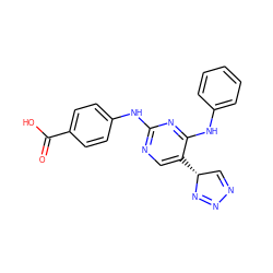 O=C(O)c1ccc(Nc2ncc([C@@H]3C=NN=N3)c(Nc3ccccc3)n2)cc1 ZINC000029042677