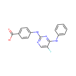 O=C(O)c1ccc(Nc2ncc(F)c(Nc3ccccc3)n2)cc1 ZINC000029042675