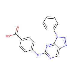 O=C(O)c1ccc(Nc2ncc3nnn(-c4ccccc4)c3n2)cc1 ZINC000029042524