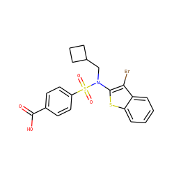 O=C(O)c1ccc(S(=O)(=O)N(CC2CCC2)c2sc3ccccc3c2Br)cc1 ZINC000115231904