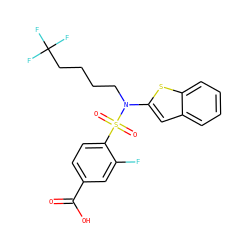 O=C(O)c1ccc(S(=O)(=O)N(CCCCC(F)(F)F)c2cc3ccccc3s2)c(F)c1 ZINC000115233738