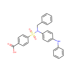 O=C(O)c1ccc(S(=O)(=O)N(Cc2ccccc2)c2ccc(Nc3ccccc3)cc2)cc1 ZINC000103252195