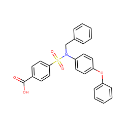 O=C(O)c1ccc(S(=O)(=O)N(Cc2ccccc2)c2ccc(Oc3ccccc3)cc2)cc1 ZINC000103252197