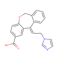 O=C(O)c1ccc2c(c1)/C(=C/Cn1ccnc1)c1ccccc1CO2 ZINC000013727059