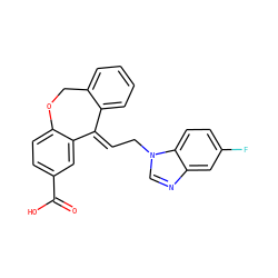 O=C(O)c1ccc2c(c1)/C(=C/Cn1cnc3cc(F)ccc31)c1ccccc1CO2 ZINC000100641927