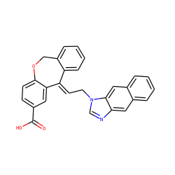 O=C(O)c1ccc2c(c1)/C(=C/Cn1cnc3cc4ccccc4cc31)c1ccccc1CO2 ZINC000013727054