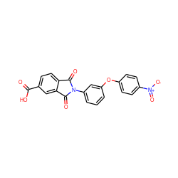 O=C(O)c1ccc2c(c1)C(=O)N(c1cccc(Oc3ccc([N+](=O)[O-])cc3)c1)C2=O ZINC000001210352