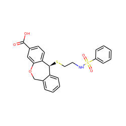 O=C(O)c1ccc2c(c1)OCc1ccccc1[C@@H]2SCCNS(=O)(=O)c1ccccc1 ZINC000013726971