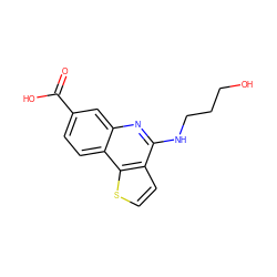 O=C(O)c1ccc2c(c1)nc(NCCCO)c1ccsc12 ZINC000066099763