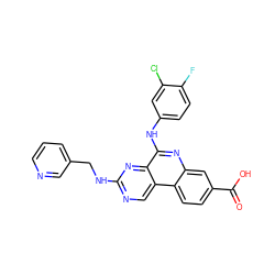 O=C(O)c1ccc2c(c1)nc(Nc1ccc(F)c(Cl)c1)c1nc(NCc3cccnc3)ncc12 ZINC000167690141