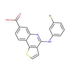 O=C(O)c1ccc2c(c1)nc(Nc1cccc(Br)c1)c1ccsc12 ZINC000167764654