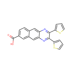 O=C(O)c1ccc2cc3nc(-c4cccs4)c(-c4cccs4)nc3cc2c1 ZINC000028470971