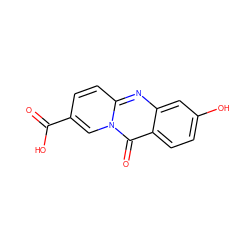 O=C(O)c1ccc2nc3cc(O)ccc3c(=O)n2c1 ZINC000027981981