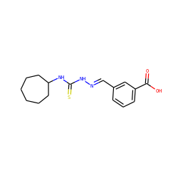 O=C(O)c1cccc(/C=N/NC(=S)NC2CCCCCC2)c1 ZINC000028705954