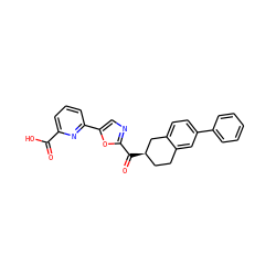 O=C(O)c1cccc(-c2cnc(C(=O)[C@@H]3CCc4cc(-c5ccccc5)ccc4C3)o2)n1 ZINC000071329902