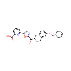 O=C(O)c1cccc(-c2cnc(C(=O)[C@@H]3CCc4cc(OCc5ccccc5)ccc4C3)o2)n1 ZINC000071329900