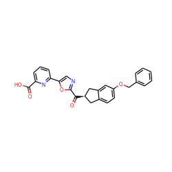 O=C(O)c1cccc(-c2cnc(C(=O)[C@@H]3Cc4ccc(OCc5ccccc5)cc4C3)o2)n1 ZINC000071319174