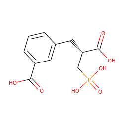 O=C(O)c1cccc(C[C@@H](CP(=O)(O)O)C(=O)O)c1 ZINC000013686692