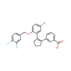 O=C(O)c1cccc(C2=C(c3cc(Br)ccc3OCc3ccc(Cl)c(Cl)c3)CCC2)c1 ZINC000028819249