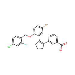 O=C(O)c1cccc(C2=C(c3cc(Br)ccc3OCc3ccc(Cl)cc3F)CCC2)c1 ZINC000028819253