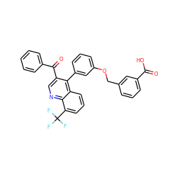 O=C(O)c1cccc(COc2cccc(-c3c(C(=O)c4ccccc4)cnc4c(C(F)(F)F)cccc34)c2)c1 ZINC000014972477