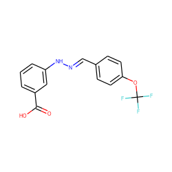 O=C(O)c1cccc(N/N=C/c2ccc(OC(F)(F)F)cc2)c1 ZINC000003909583