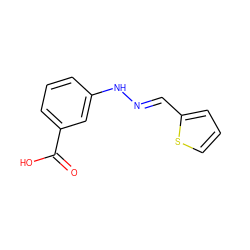 O=C(O)c1cccc(N/N=C/c2cccs2)c1 ZINC000005163291