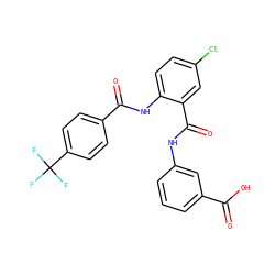 O=C(O)c1cccc(NC(=O)c2cc(Cl)ccc2NC(=O)c2ccc(C(F)(F)F)cc2)c1 ZINC000299858573