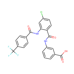 O=C(O)c1cccc(NC(=O)c2ccc(Cl)cc2NC(=O)c2ccc(C(F)(F)F)cc2)c1 ZINC000299863812